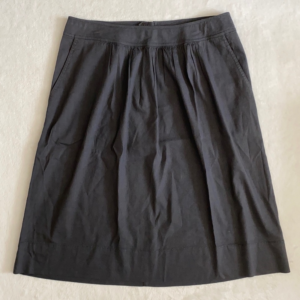 Eileen Fisher | Linen Blend K/L A-Line Skirt with Pockets Graphite Dark Gray (S)